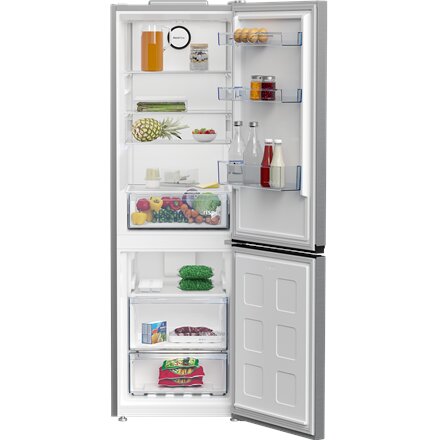 BEKO Refrigerator , B1RCNA364XB , Energy efficiency class E , Free standing , Combi , Height 186.5 cm , No Frost system , Fridge net capacity 210 L , Freezer net capacity 106 L , 37 dB , Grey