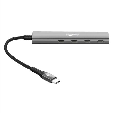 Goobay Slim 4-Port USB Hub, USB-C to USB-C, 5 Gbit/s