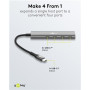 Goobay Slim 4-Port USB Hub, USB-C to USB-C, 5 Gbit/s