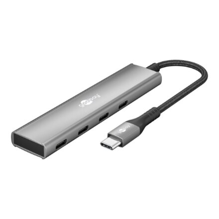 Goobay Slim 4-Port USB Hub, USB-C to USB-C, 5 Gbit/s