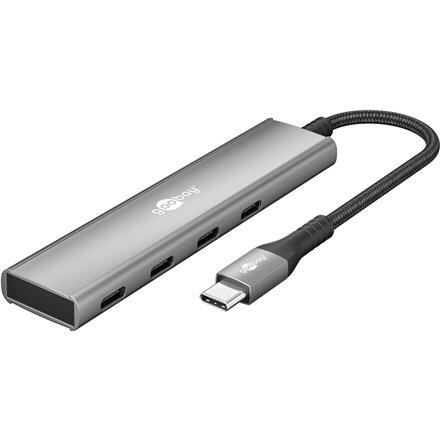 Goobay Slim 4-Port USB Hub, USB-C to USB-C, 5 Gbit/s