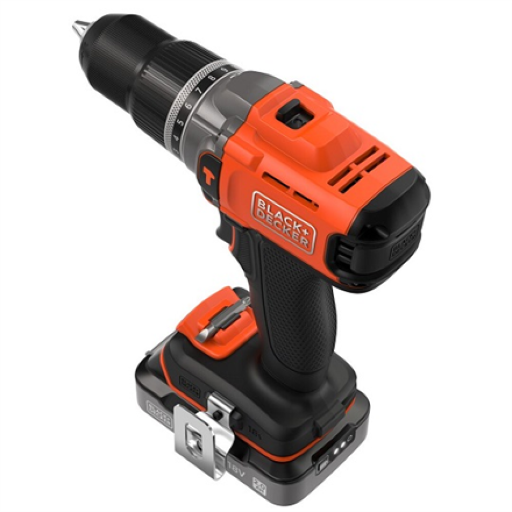 BLACK & DECKER , Cordless Drill Driver , BCD383D1XK-QW , 18 V , 2.0 Ah , Lithium