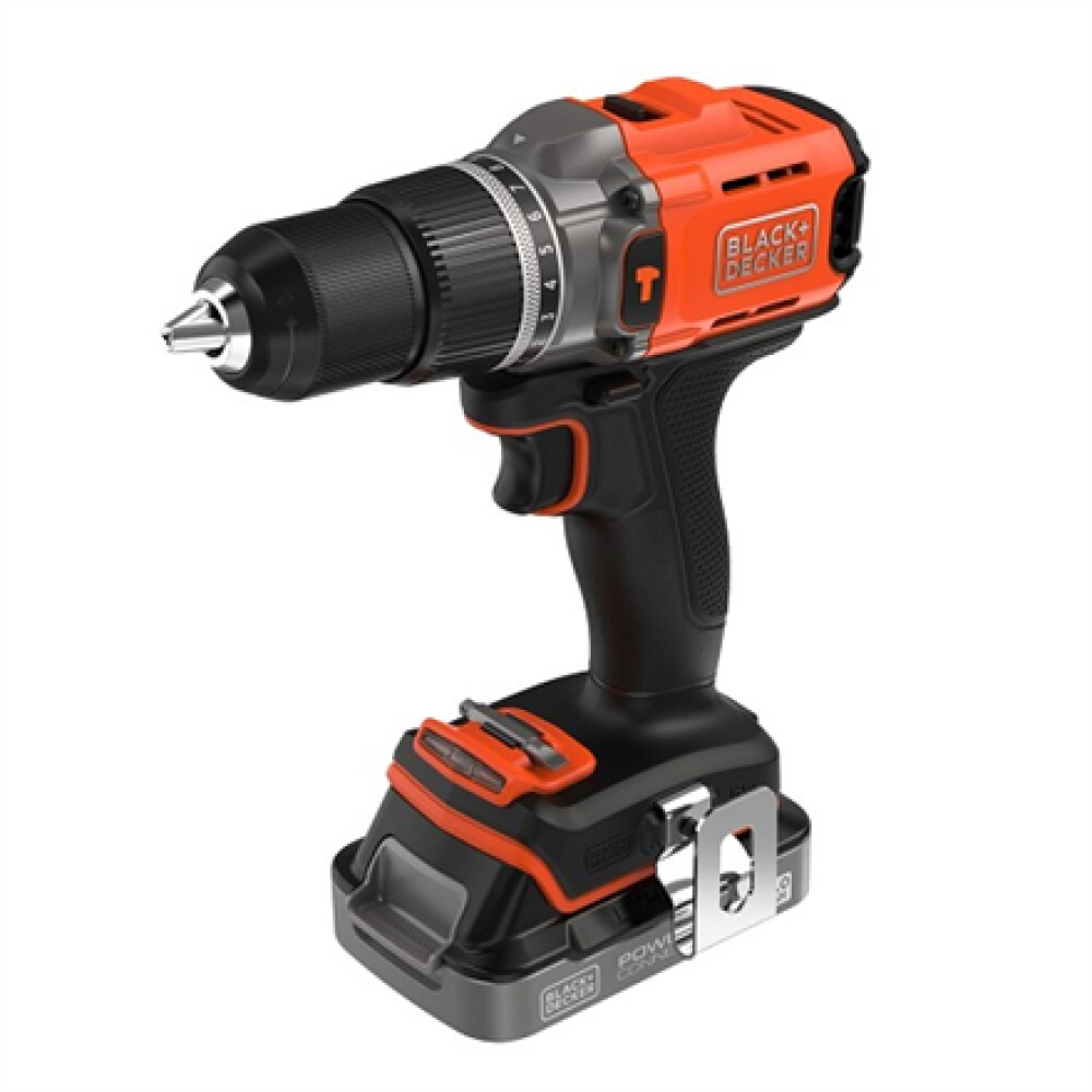 BLACK & DECKER , Cordless Drill Driver , BCD383D1XK-QW , 18 V , 2.0 Ah , Lithium