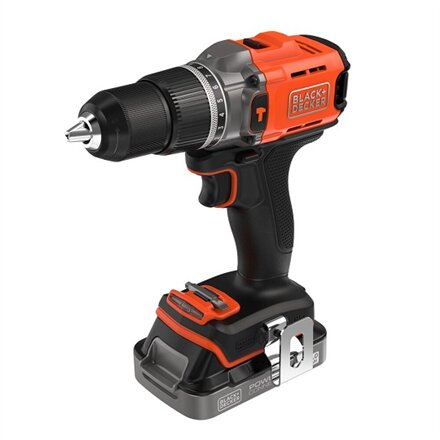 BLACK & DECKER , Cordless Drill Driver , BCD383D1XK-QW , 18 V , 2.0 Ah , Lithium