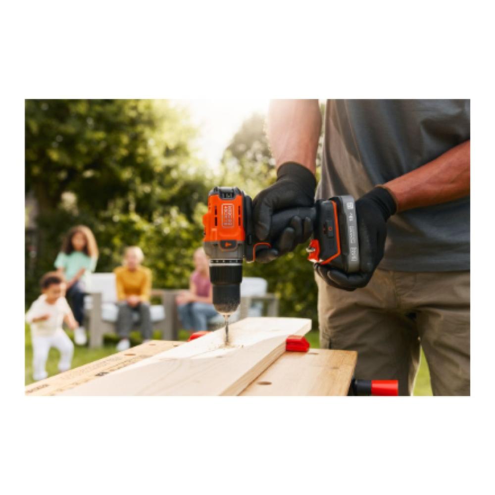 BLACK & DECKER , Cordless Drill Driver , BCD383D1XK-QW , 18 V , 2.0 Ah , Lithium