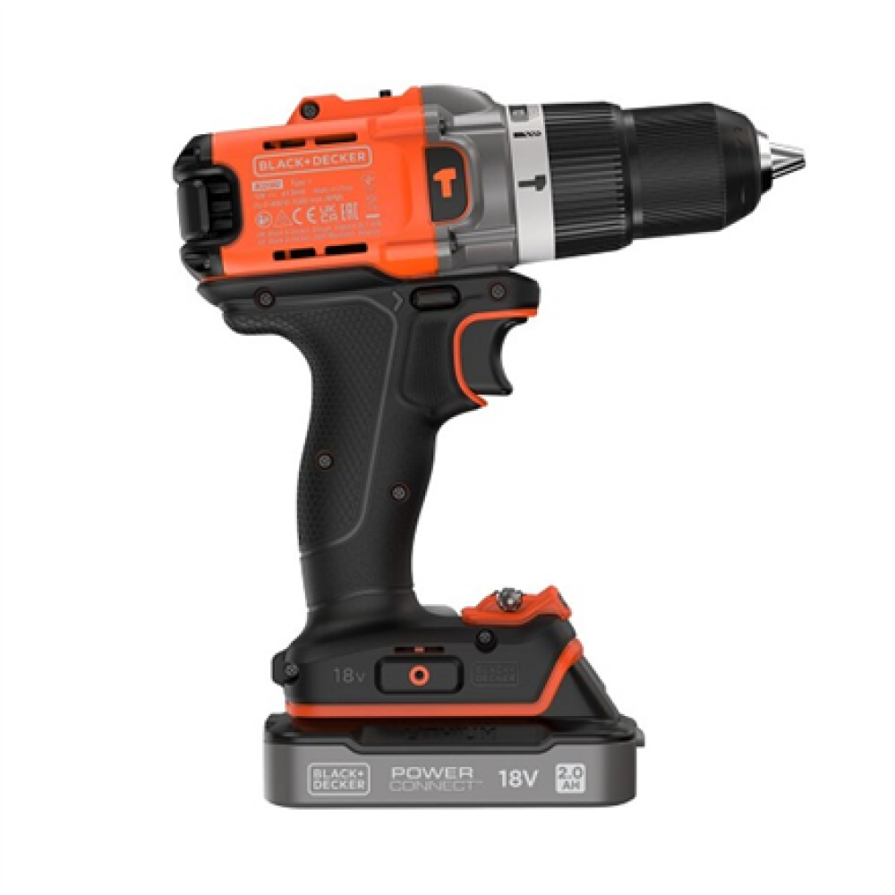 BLACK & DECKER , Cordless Drill Driver , BCD383D1XK-QW , 18 V , 2.0 Ah , Lithium
