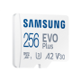 Samsung , microSD Card , EVO PLUS , 256 GB , MicroSDXC , Flash memory class 10 , SD adapter