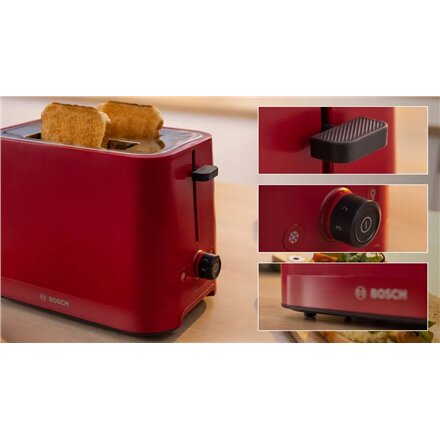 Bosch Compact Toaster , TAT3M124 MyMoment , Number of slots 2 , Housing material Plastic , Red