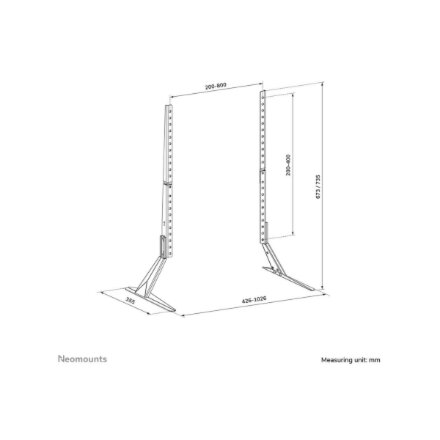 Neomounts Desk Mount , DS45-430BL19 TV stand , Adjustable Height , 23-75 , Maximum weight (capacity) 40 kg , Black