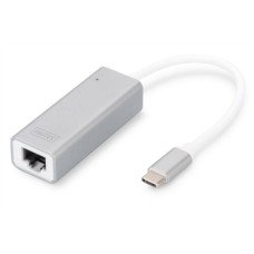 Digitus , USB Type C 3.0 Gigabit Ethernet Adapter 10/100/1000 Mbps , DN-3024 , USB Type-C to RJ45