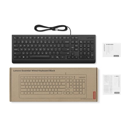 Lenovo Essential , Keyboard , Wired , Nordic , Black
