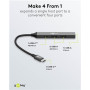 Goobay Slim 4-Port USB Hub, USB-C to USB-C/USB-A, 5 Gbit/s , 74459
