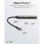 Goobay Slim 4-Port USB Hub, USB-C to USB-C/USB-A, 5 Gbit/s , 74459