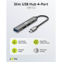 Goobay Slim 4-Port USB Hub, USB-C to USB-C/USB-A, 5 Gbit/s , 74459