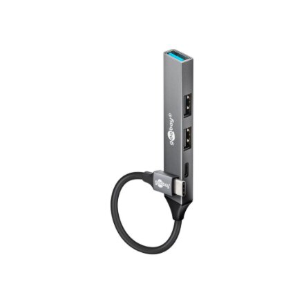 Goobay Slim 4-Port USB Hub, USB-C to USB-C/USB-A, 5 Gbit/s , 74459