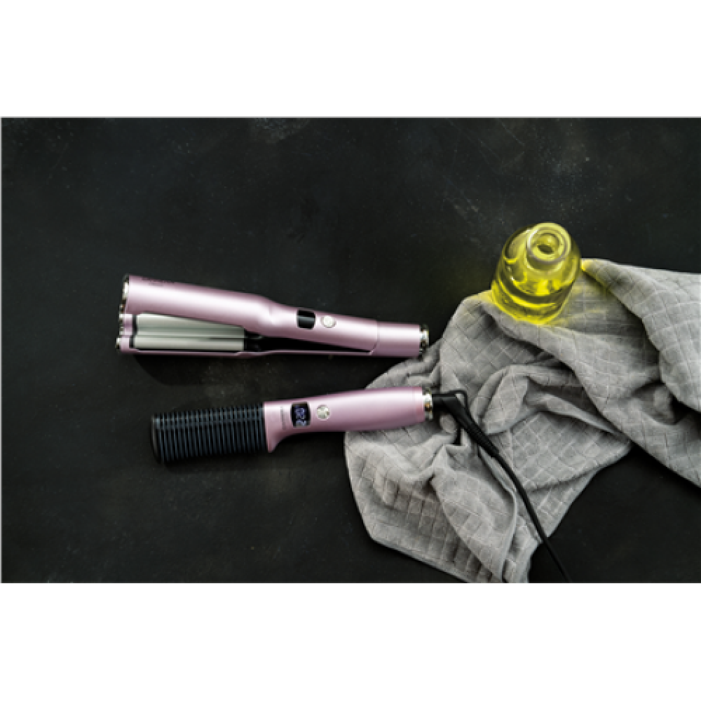 Carrera Classic Straightener Comb and Wave Styler Set 21291121 Warranty 24 month(s), Display LED, Temperature (max) 220 °C, 40/55 W, Light Pink
