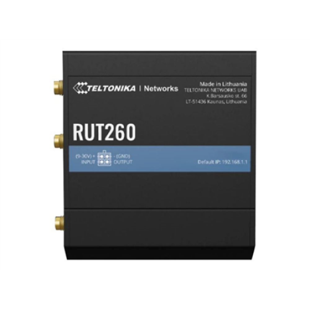 LTE Cat 6 Router , RUT260 , 802.11n , 10/100 Mbit/s , Ethernet LAN (RJ-45) ports 2 , Mesh Support No , MU-MiMO No , 4G
