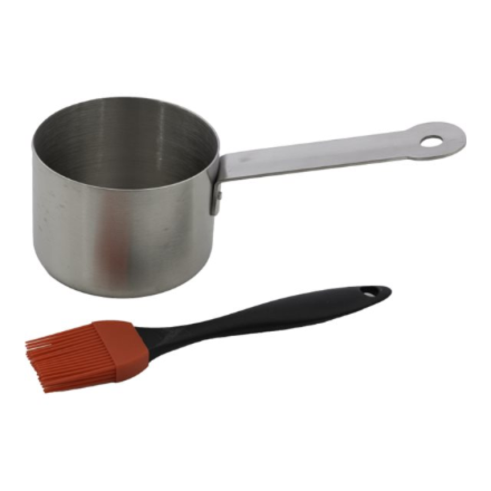 Barbecook , Stainless steel saucepot with brush, 10.5 x 7.5 x 23 cm , BC-ACC-7211