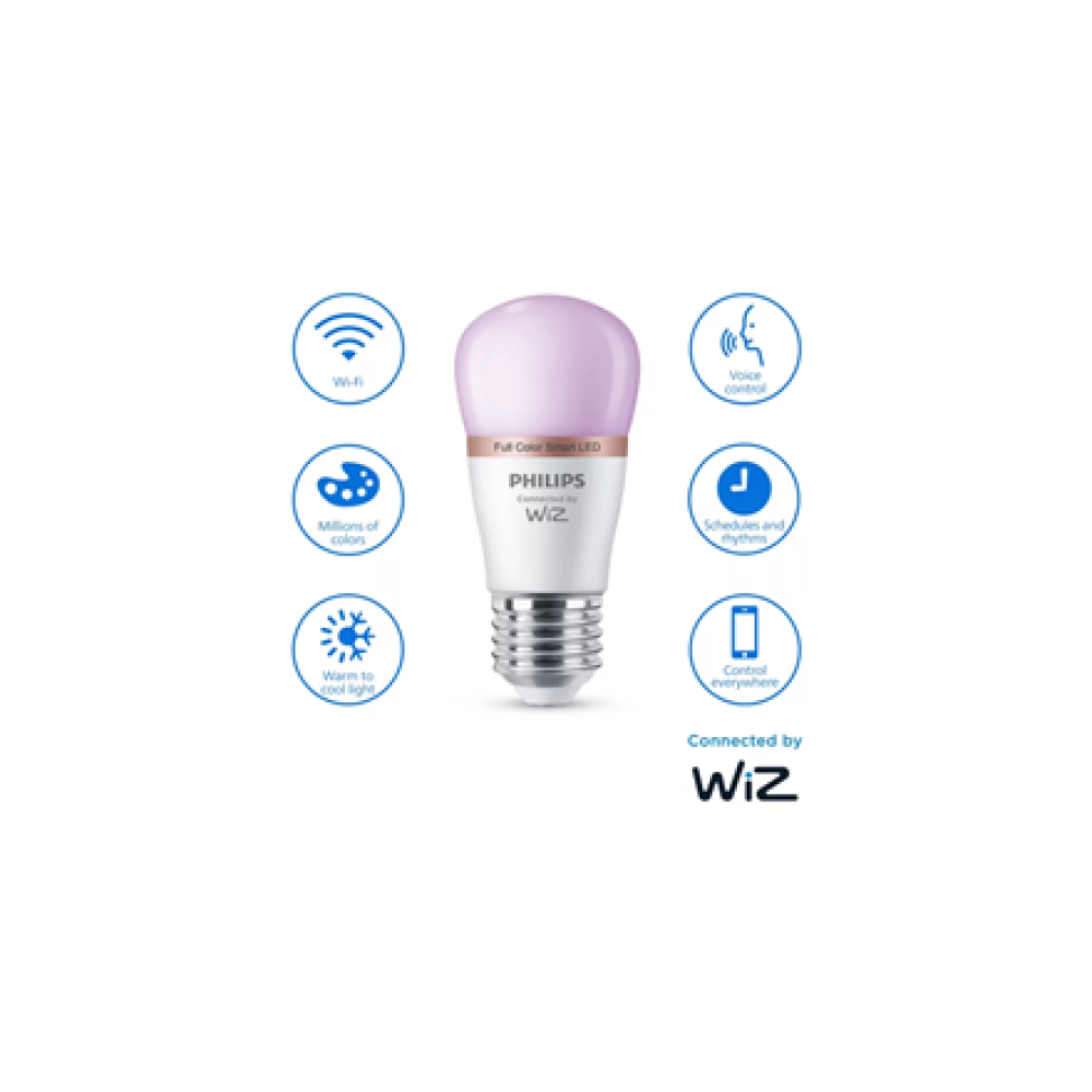Philips Smart WFB 40W P45 922-65 RGB 1PF/6 , E27 , 4.9 W , Warm to cool white light , Bluetooth, Wi-Fi