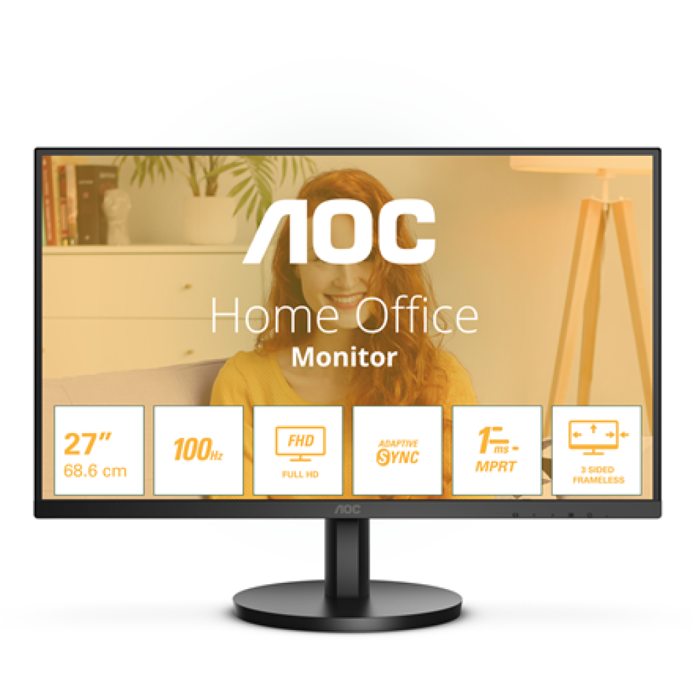 AOC 27B3HMA2 , 27 , VA , FHD , 16:9 , 100 Hz , 4 ms , 1920 x 1080 pixels , 250 cd/m² , HDMI ports quantity 1