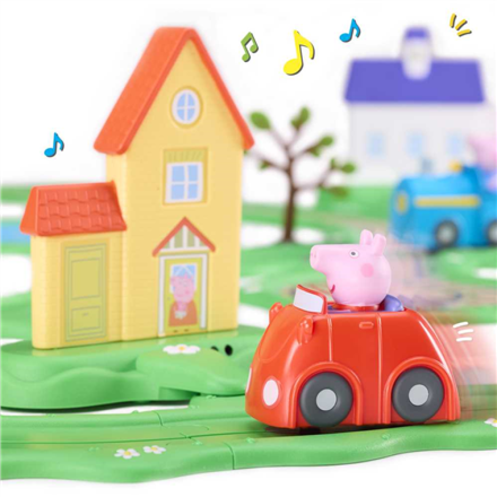 PEP08347 Peppa Pig , Whizz Around Peppas World Playset , AAA (Not included)