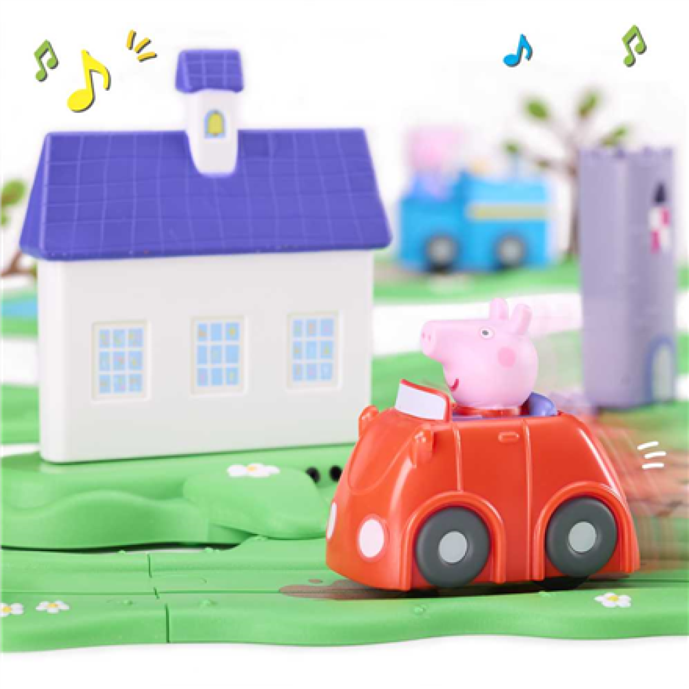 PEP08347 Peppa Pig , Whizz Around Peppas World Playset , AAA (Not included)