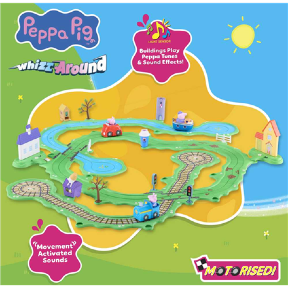 PEP08347 Peppa Pig , Whizz Around Peppas World Playset , AAA (Not included)