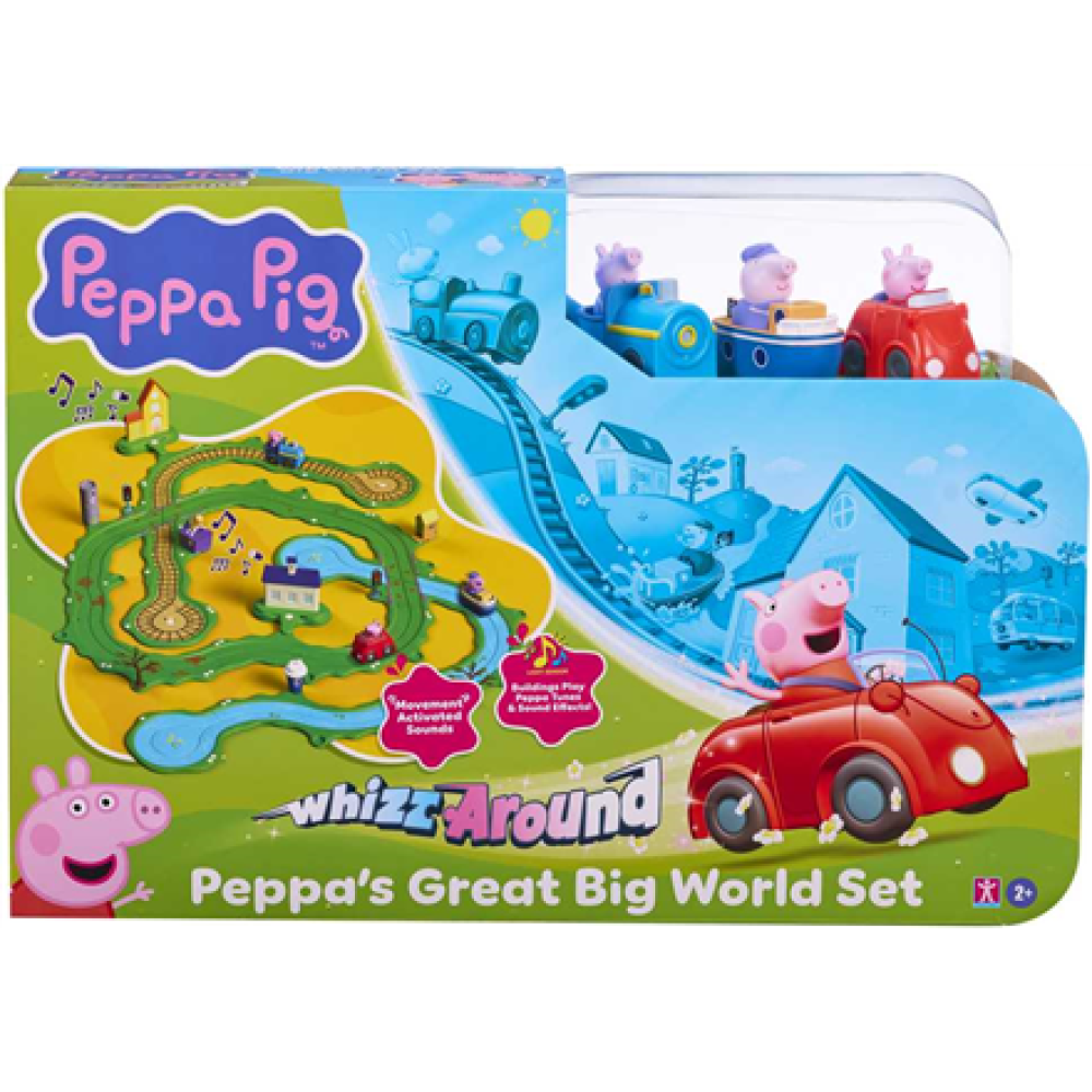 PEP08347 Peppa Pig , Whizz Around Peppas World Playset , AAA (Not included)