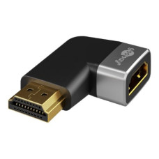 Goobay HDMI Angled Adapter 270° Horizontal, 8K @ 60 Hz, Gold-Plated, Black/Silver , 72012
