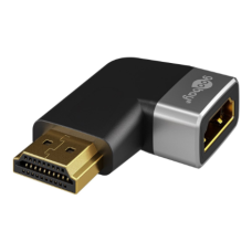 Goobay 72012 HDMI™ Angled Adapter 270° Horizontal, 8K @ 60 Hz, Gold-Plated, Black, Silver , Goobay