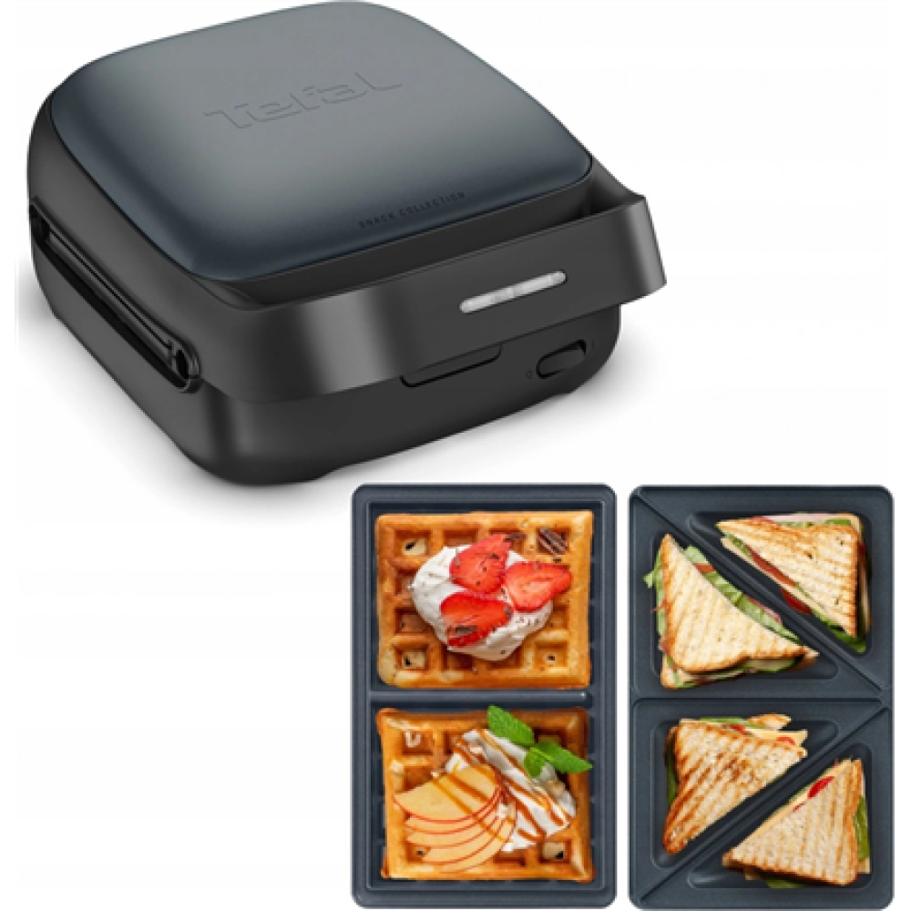 TEFAL , Sandwich and Waffle Maker , Snack Colletion , 700 W , Number of plates 2 , Ceramic coating , Black
