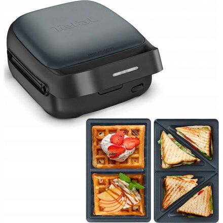 TEFAL , Sandwich and Waffle Maker , Snack Colletion , 700 W , Number of plates 2 , Ceramic coating , Black
