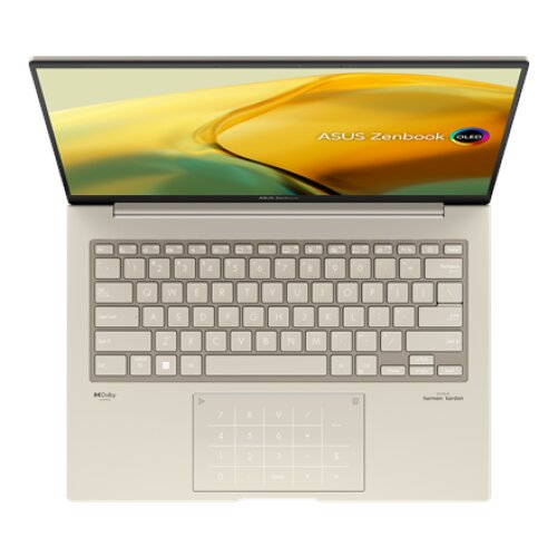 Asus , Zenbook 14X OLED UX3404VA-M9053W , Sandstone Beige , 14.5 , OLED , 2.8K , 2880 x 1800 pixels , Glossy , Intel Core i5 , i5-13500H , 16 GB , LPDDR5 on board , Solid-state drive capacity 512 GB , Intel Iris Xe Graphics , Windows 11 Home , 802.11ax , 