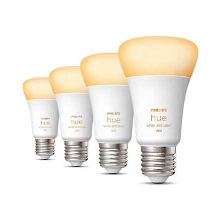 Hue WA 6W A60 E27, 4pcs pack , E27 , 6 W , Warm White 2200-6500K , Bluetooth and Zigbee