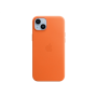 Apple 14 Plus Leather Case with MagSafe Orange