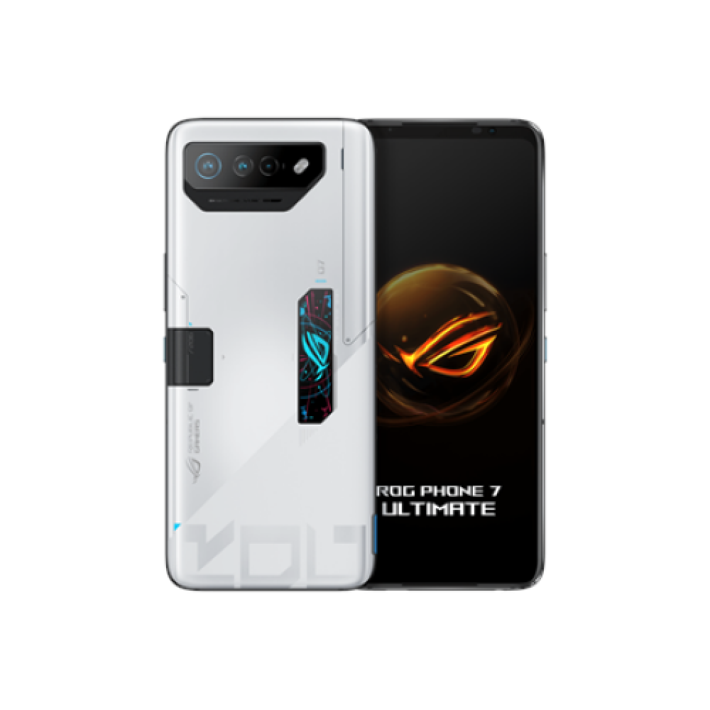 Asus ROG Phone 7 Ultimate Storm White, 6.78 , AMOLED, 1080 x 2448 pixels, Qualcomm SM8550-AB, Snapdragon 8 Gen 2 (4 nm), Internal RAM 16 GB, 512 GB, Dual SIM, Nano-SIM, 3G, 4G, 5G, Main camera 50+13+5 MP, Secondary camera 32 MP, Android, 13, 6000 mAh