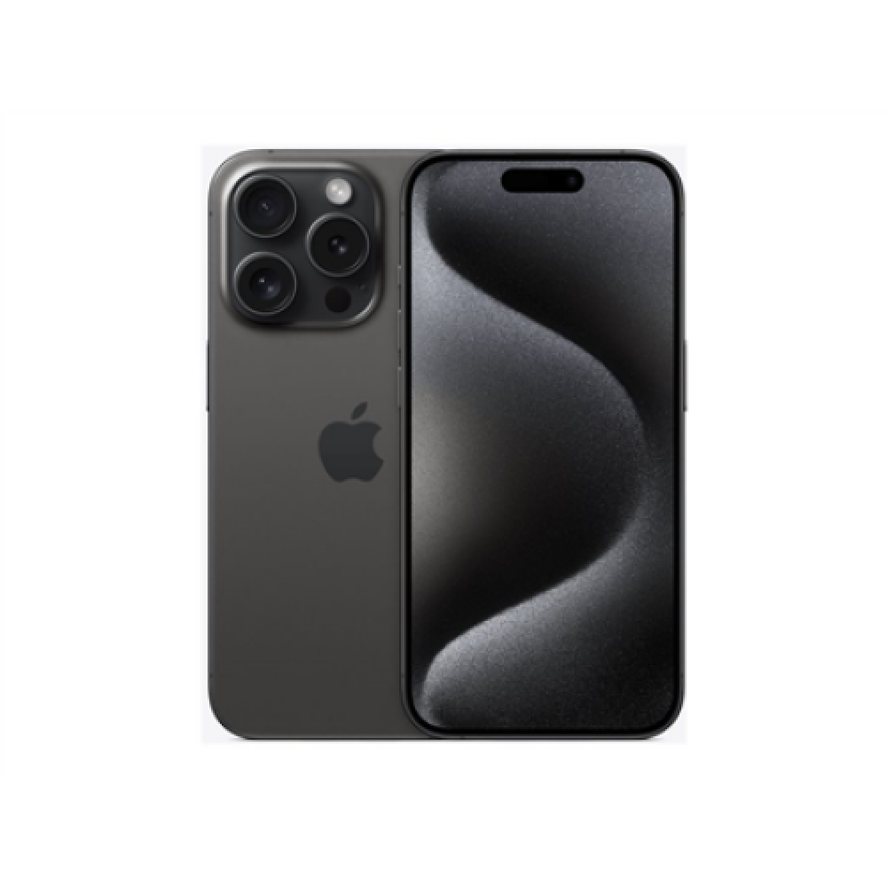 Apple , iPhone 15 Pro , Black Titanium , 6.1 , Super Retina XDR display with ProMotion , 2556 x 1179 pixels , Apple , A17 Pro , Internal RAM 8 GB , 512 GB , Dual SIM , Nano-SIM and eSIM , 3G , 4G , 5G , Main camera resolution 48+12+12 MP , Secondary camer