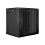 Lanberg , Rack cabinet 19 double-section wall-mount 12U/600x600 (flat pack) , WF02-6612-10B , Black