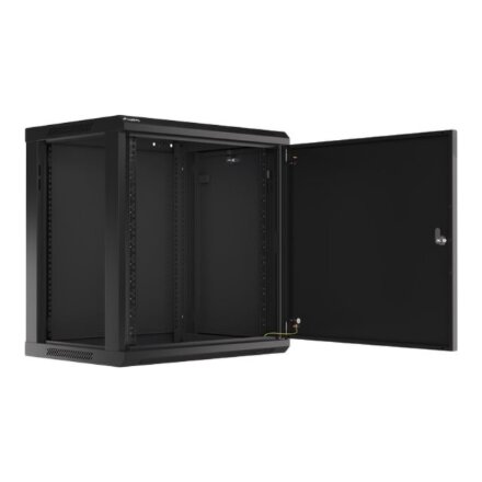 Lanberg , Rack cabinet 19 wall-mount 12U/600x450 for self-assembly with metal door (flat pack) , WF01-6412-00B , Black