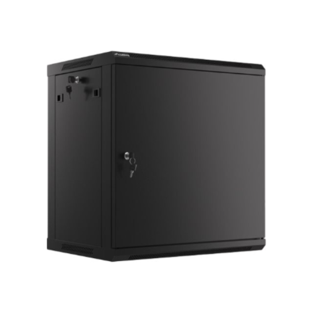 Lanberg , Rack cabinet 19 wall-mount 12U/600x450 for self-assembly with metal door (flat pack) , WF01-6412-00B , Black