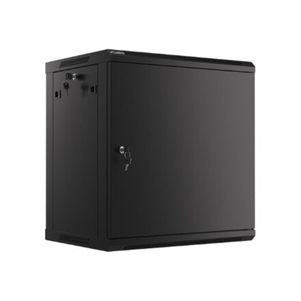 Lanberg , Rack cabinet 19 wall-mount 12U/600x450 for self-assembly with metal door (flat pack) , WF01-6412-00B , Black