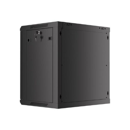 Lanberg , Rack cabinet 19 wall-mount 12U/600x450 for self-assembly with metal door (flat pack) , WF01-6412-00B , Black