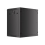 Lanberg , Rack cabinet 19 wall-mount 12U/600x450 for self-assembly with metal door (flat pack) , WF01-6412-00B , Black