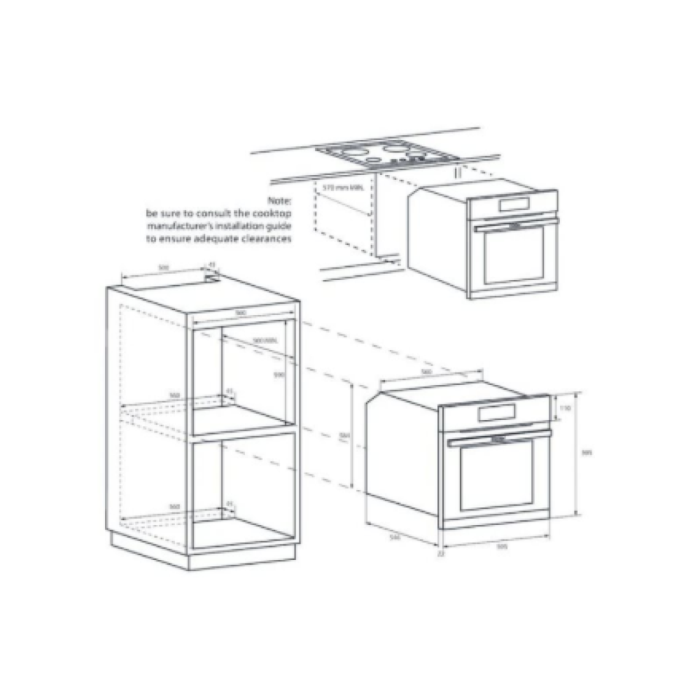 HWO60SM2B9BH Haier HWO60SM2B9BH Built in Oven, A+, Capacity 70 L, Black , Haier