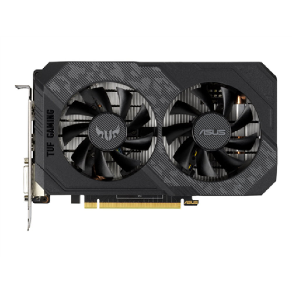 Asus TUF-GTX1650-4GD6-P-GAMING NVIDIA 4 GB GeForce GTX 1650 GDDR6 PCI-E 3.0 x 16 Processor frequency 1410 MHz HDMI ports quantity 1 Memory clock speed 12000 MHz