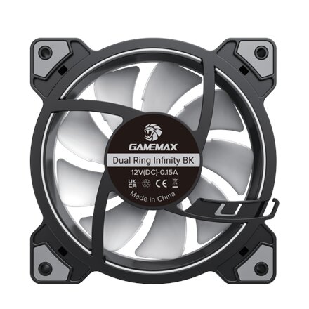Gamemax Case Fan , DUAL RING INFINITY BK , Black