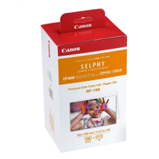 Canon Color Ink/Paper Set for SELPHY CP1300 Printer , RP-108