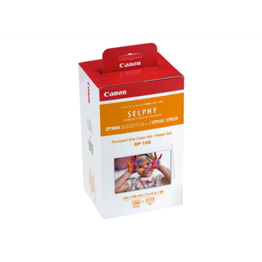 Canon Color Ink/Paper Set for SELPHY CP1300 Printer , RP-108