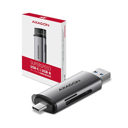 AXAGON Mobile USB 3.2 Gen 1card reader with USB-C and USB-A connectors , CRE-SAC