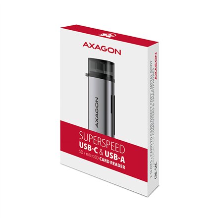 AXAGON Mobile USB 3.2 Gen 1card reader with USB-C and USB-A connectors , CRE-SAC